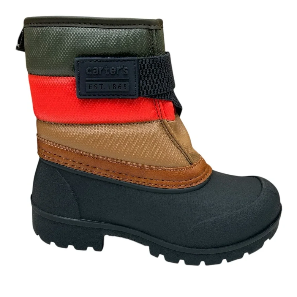 Carters Toddler Boys Girls Snow-Cold Weather Boots Size 8 Colorblock Mid Top‎